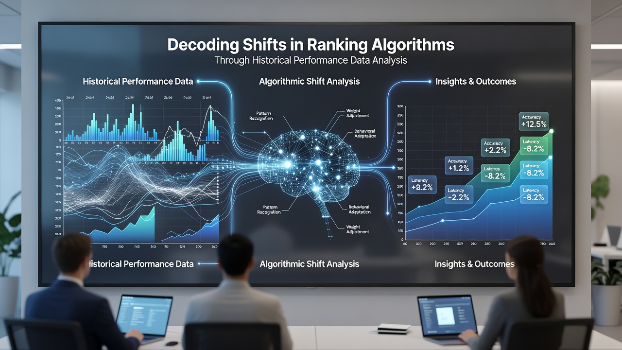 Dashboard displaying performance metrics and algorithm shift indicators from historical data analysis